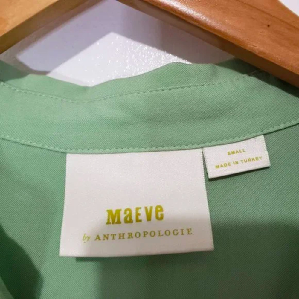 ANTHRO MAEVE sandbridge button down hi-lo tie top S - Picture 7 of 7